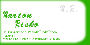 marton risko business card